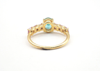 18K Yellow Gold Apatite and  Pink Sapphire Ring