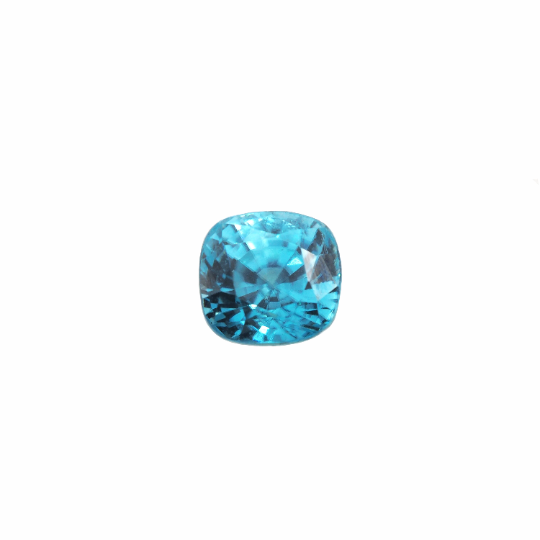 Blue Zircon Cushion Square Shape 8 x 8 x 7mm Approximately 4.77 Carat