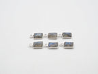 Labradorite Silver Bezel 7x5mm, Single Connector, Labradorite Charm