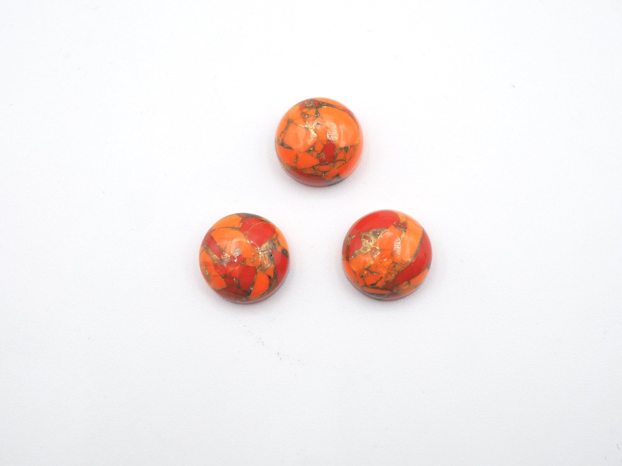 Orange Copper Turquoise Round 10mm Approximately 10.27ct
