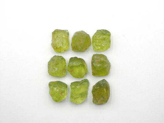 Natural Peridot Rough Slice bottom flat, 9mm-11mm Approximately 25.53 Carat