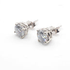 Moissanite Round 6mm Stud Earrings in 14K White Gold