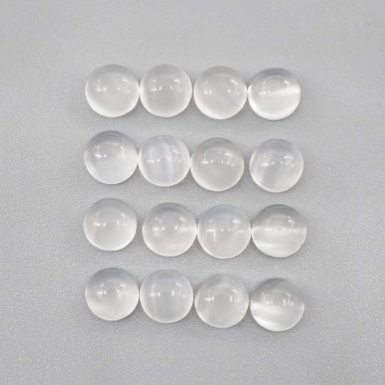 White Moonstone Cabs Round 5 mm Approximately 8.84 Carat