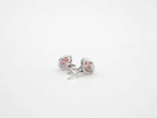 10K White Gold with Diamond Garnet Stud