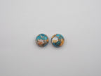 Oyster Copper Turquoise Cabochon Round 10mm Approximately 8.3 Carat (GTG-OT-22)