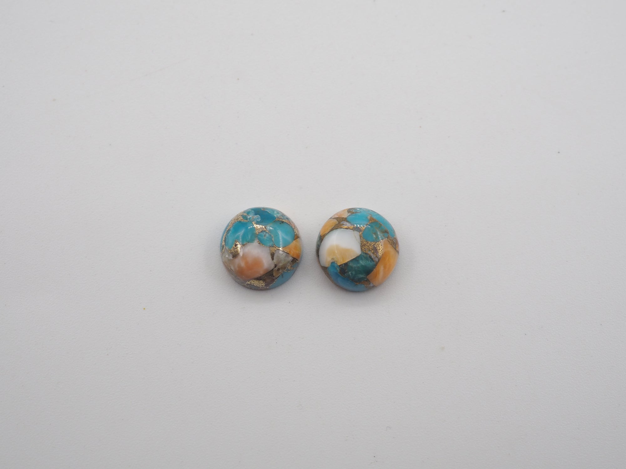 Oyster Copper Turquoise Cabochon Round 10mm Approximately 8.3 Carat (GTG-OT-22)