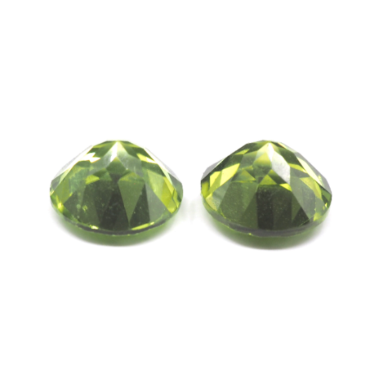 Peridot Round Shape 8 mm Matching Pair Approximately 4.18 Carat