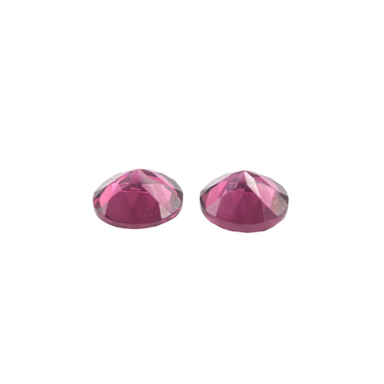 Rhodolite Garnet Round 5mm Approximately 1.64 Carat, 2 Pieces