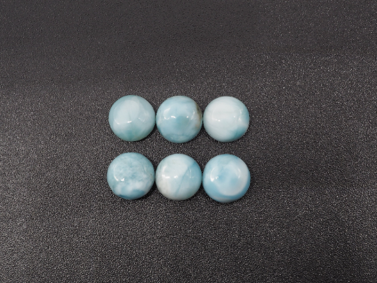 Larimar Round Cabs 7mm Approximately 9.66 Carat