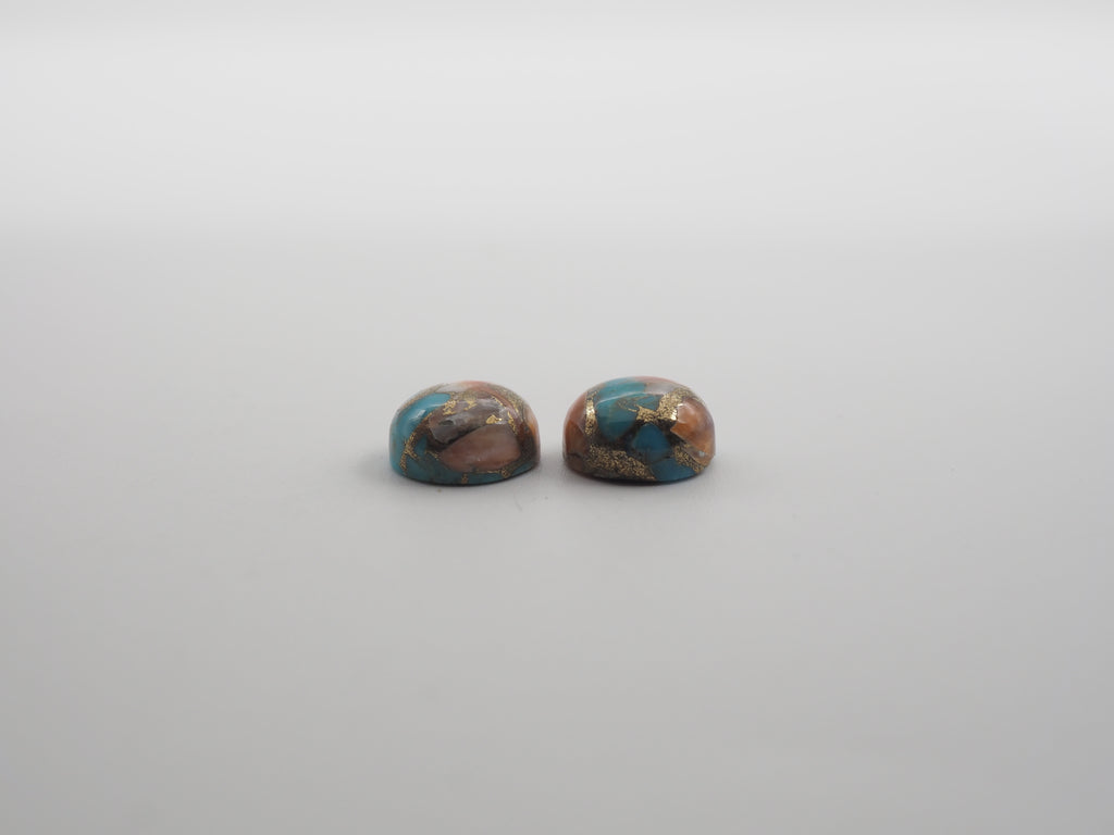 Oyster Copper Turquoise Cabochon Round 9 mm Approximately 6 Carat (GTG-OT-38)