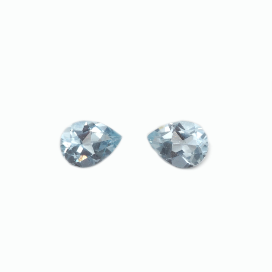 Aquamarine Pear Shape 8x6 mm Matching Pair Approximately 1.85 Carat