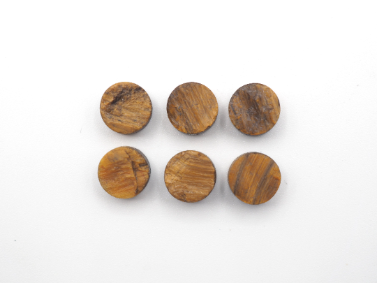 Natural Round Tiger's Eye Raw Rough Slice bottom flat, 8mm Approximately 15.57 Carat