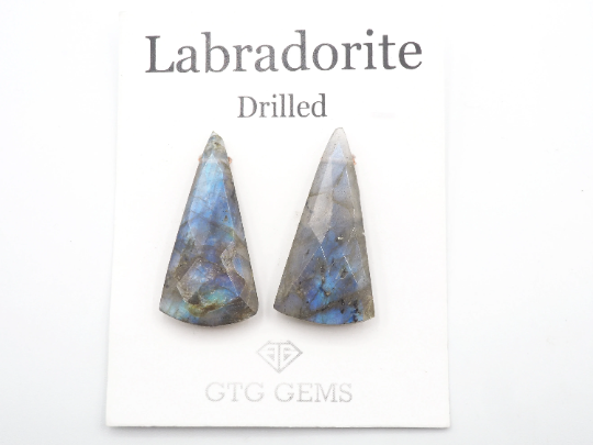 Drilled Matching Pair Labradorite Approximately 31.81 Carat