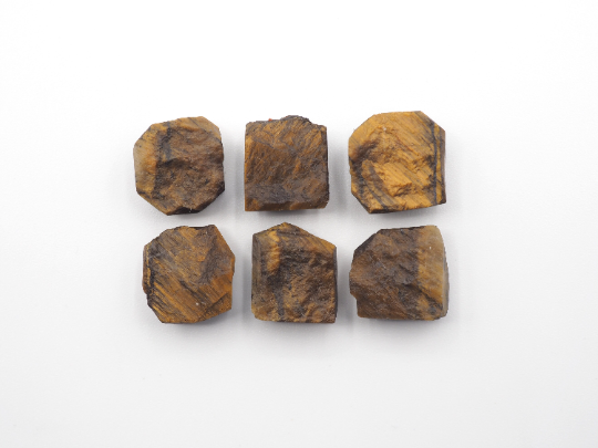 Natural Tiger's Eye Rough Slice bottom flat, 11.5-12.5mm Approximately 39.72Carat