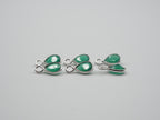 Green Onyx Silver Bezel 6x4 mm, Single Connector, Approximately 5.23 carat (GTG-SBO-4)