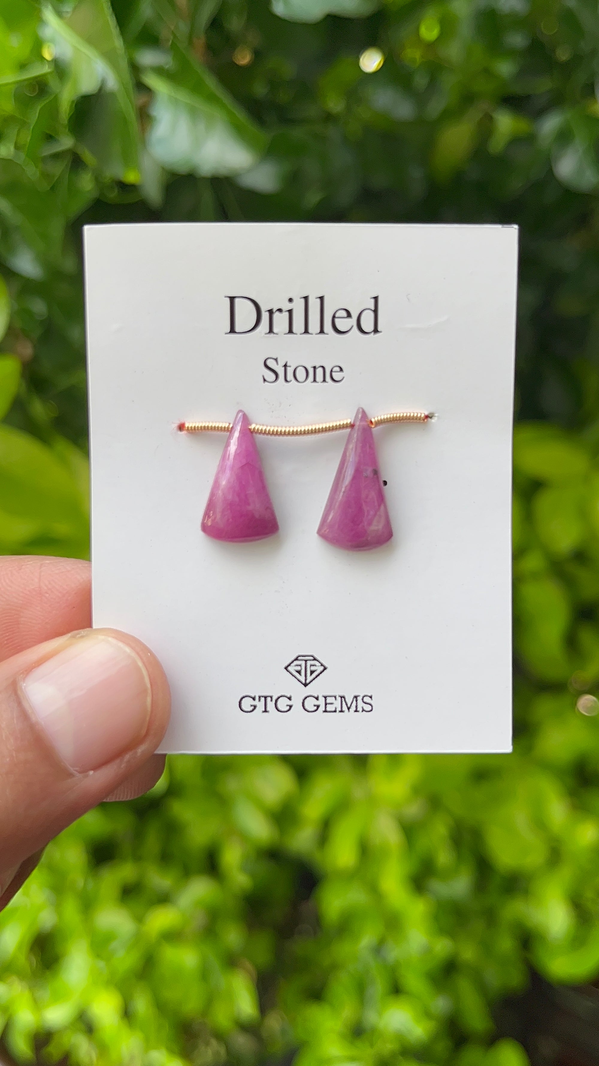 Ruby Drilled Matching  Pair Cabochon Cone Shape  Side Drilled | Smooth Ruby