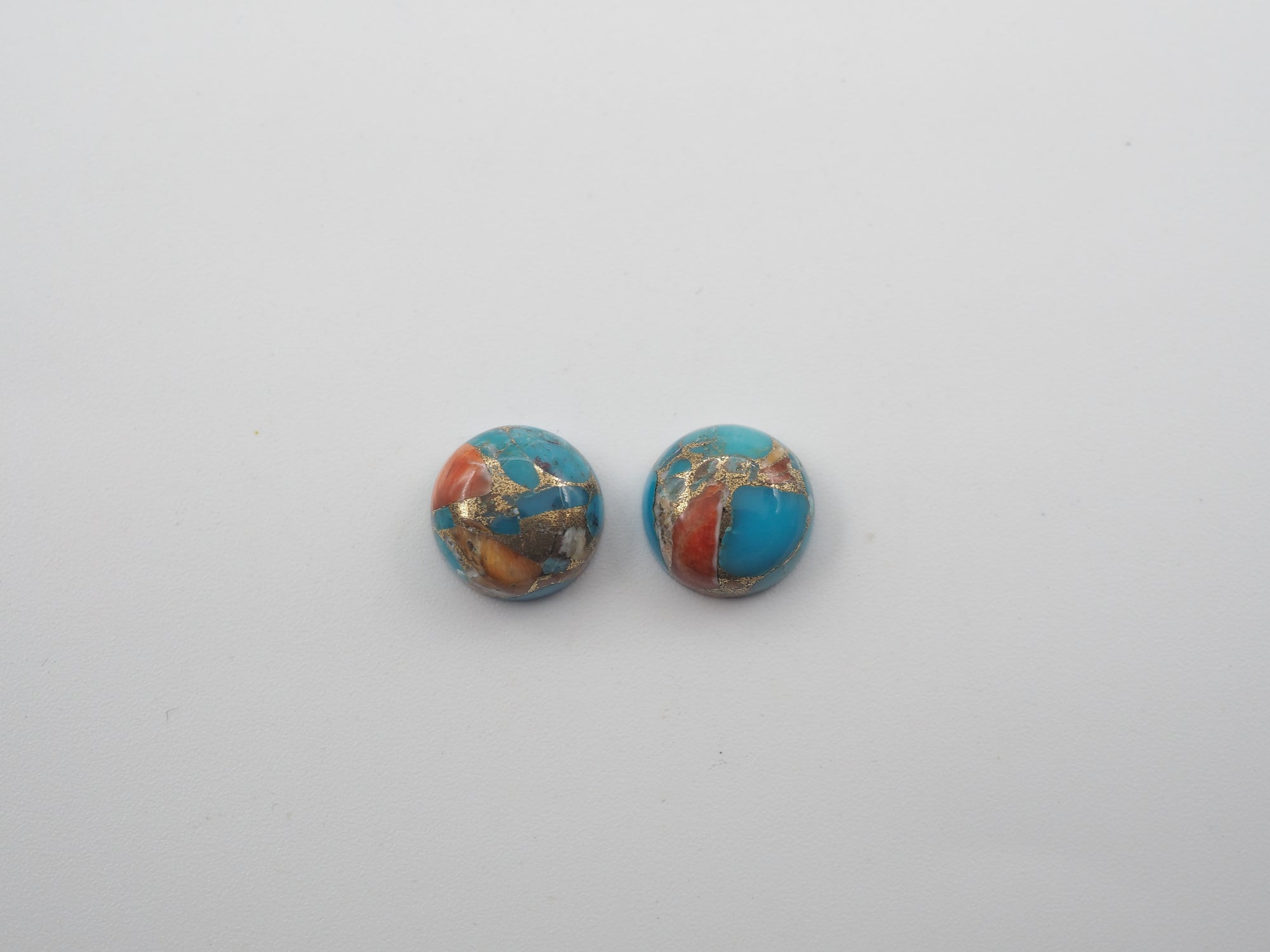 Oyster Copper Turquoise Cabochon Round 10mm Approximately 8.3 Carat (GTG-OT-19)