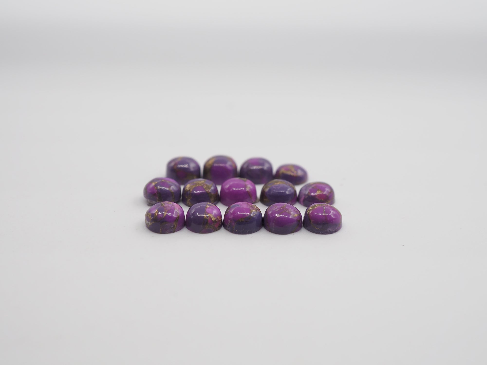 Purple Copper Turquoise Round Cabochon 5mm, 14 pieces, Approximately 7 Carat (GTG-PT-11)
