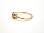 18K Yellow Gold Orange Sapphire with Diamond Ring