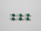 Green Onyx Silver Bezel 5 mm, Double Connector, Approximately 6.87 carat (GTG-SBO-12)