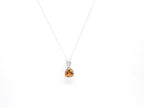 10K White Gold Citrine with Diamond  Pendant
