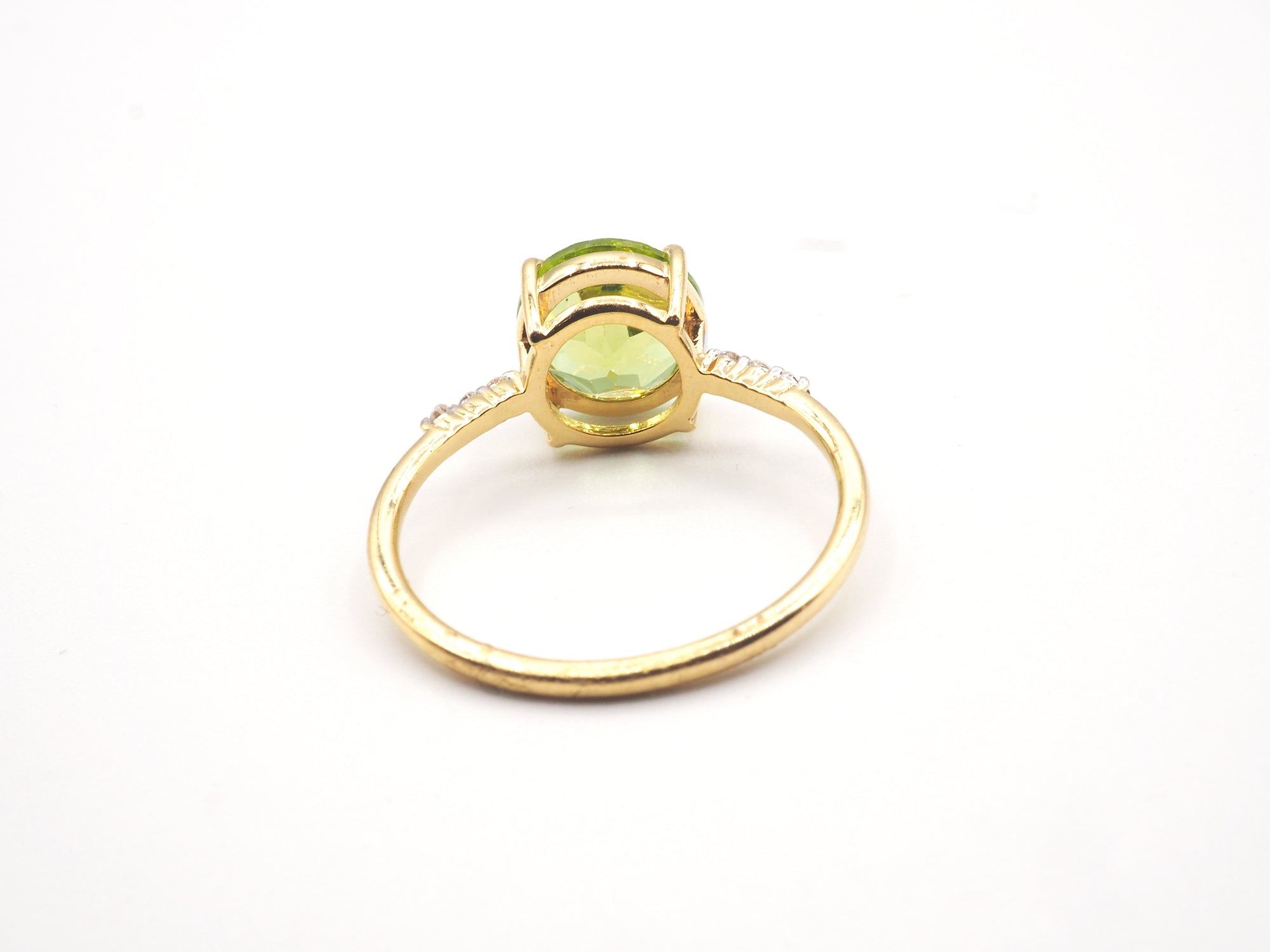 18K Yellow Gold Peridot with Diamond Ring ( BR 1659)