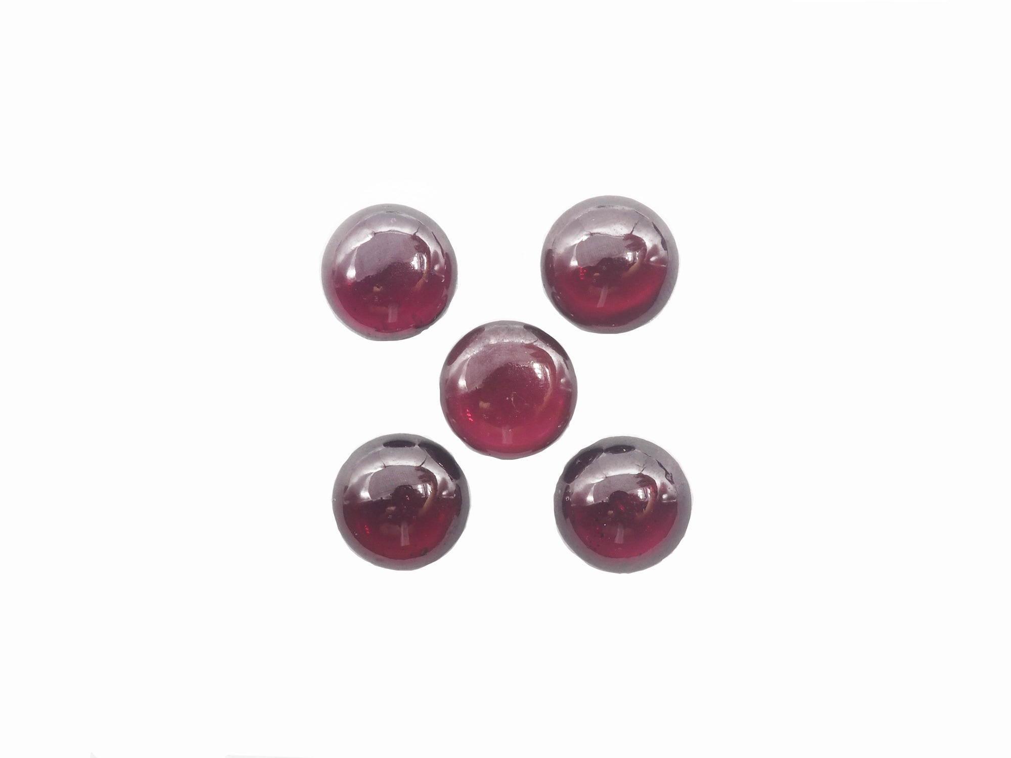 Garnet Cabs Round 8 mm Approximately 7.86 Carat , 5 Pieces