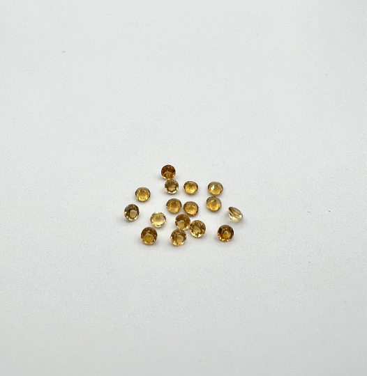 Citrine Faceted Round 2.2 mm Approximately 1.00 Carat, 16 pcs