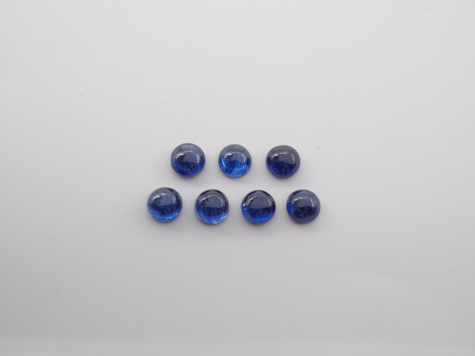 Blue Sapphire  Cabochon  Round Shape 5 mm 7 pieces, Approximately 5.90 Carat  (GTG-BSC-10)