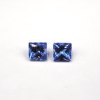 Tanzanite Square Shape 4.8 mm Matching Pair Approximately 1.43 Carat