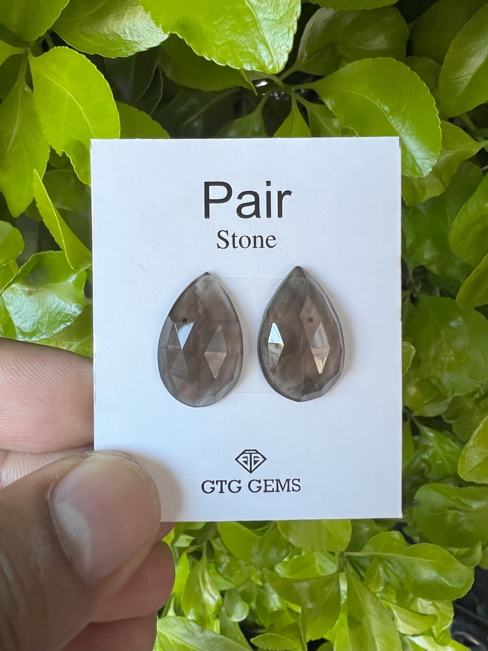 Rose cut Smoky Topaz  Matching Pair  Approximately 16 Carat