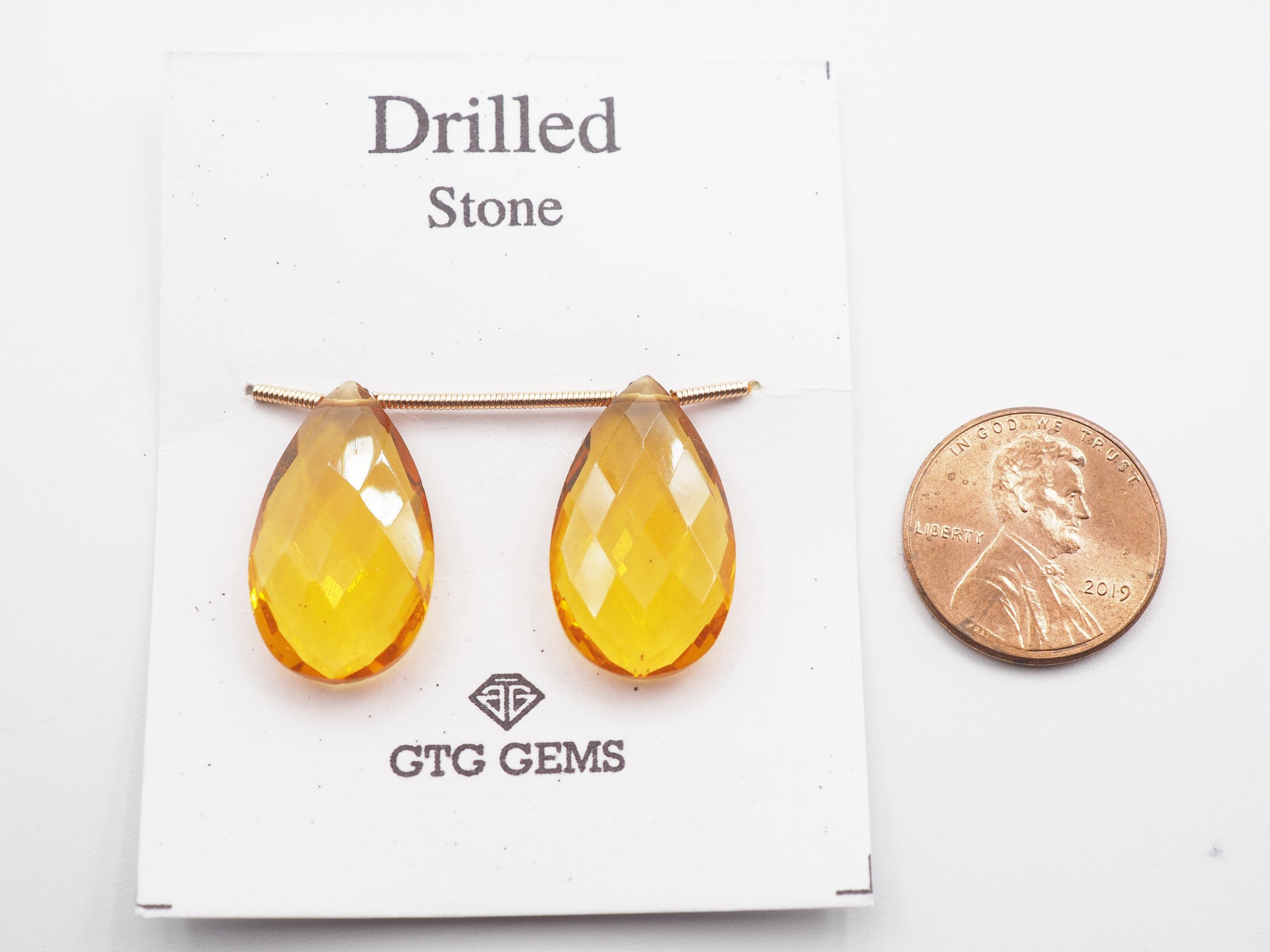 Drilled Citrine Hydro 22x13mm Approximately 21 Carat