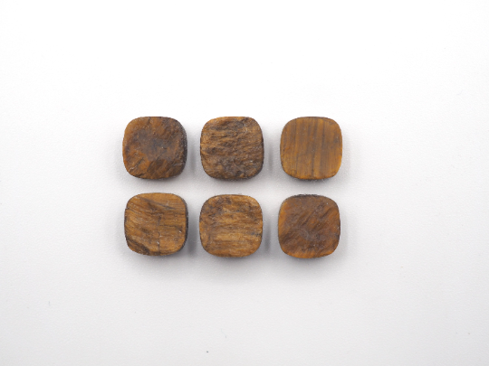 Natural Tiger's Eye Cushion Shape, Raw Rough Gemstone Slice bottom flat, 8mm Approximately 17.68 Carat