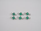 Green Onyx Silver Bezel 4 mm, Double Connector, Approximately 6.47 carat (GTG-SBO-9)