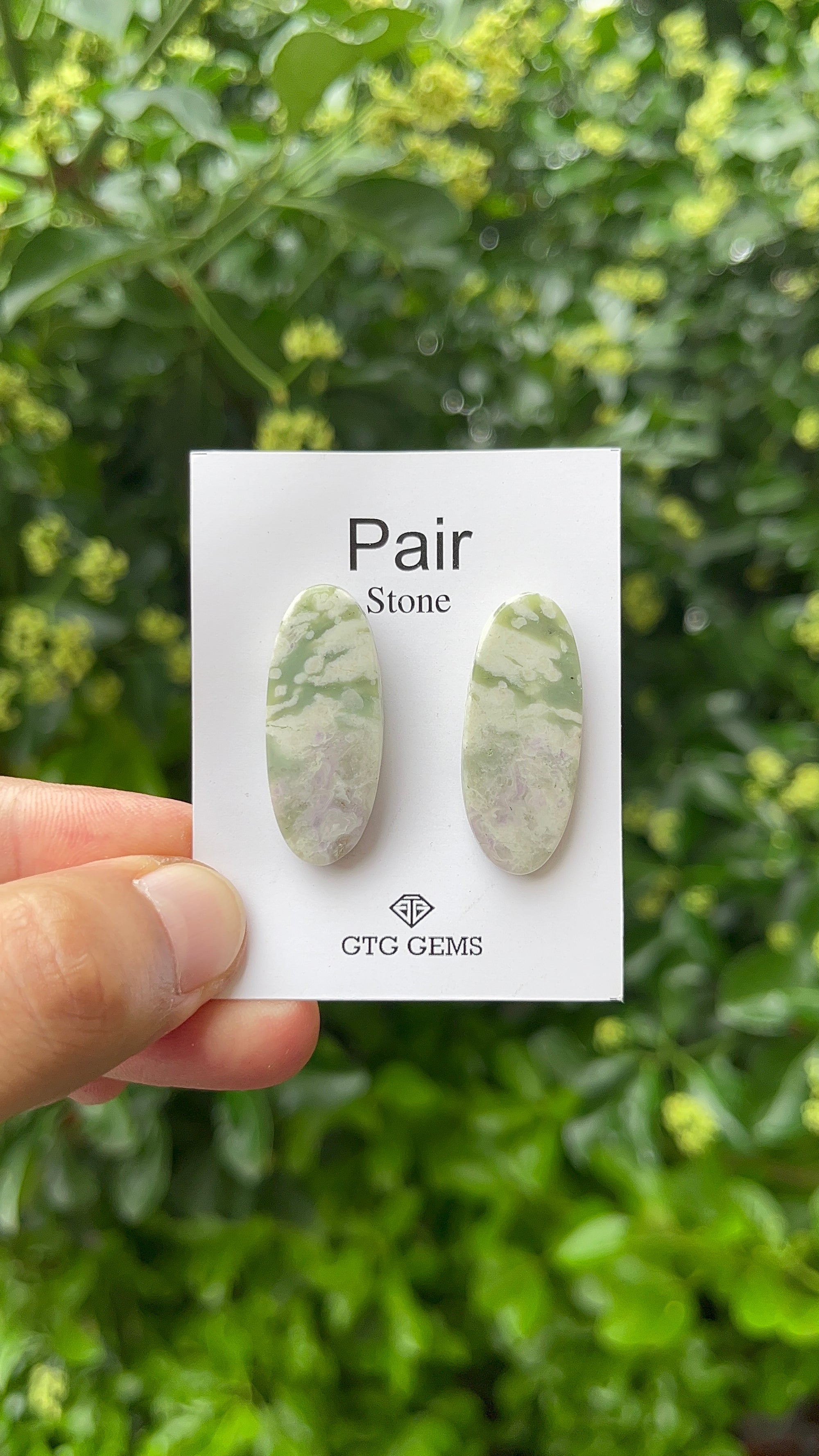 Rosita Jasper, Cabochon Matching Pair 32x13mm, Approximately 45.50 Carat (GTG-MRJ-6)