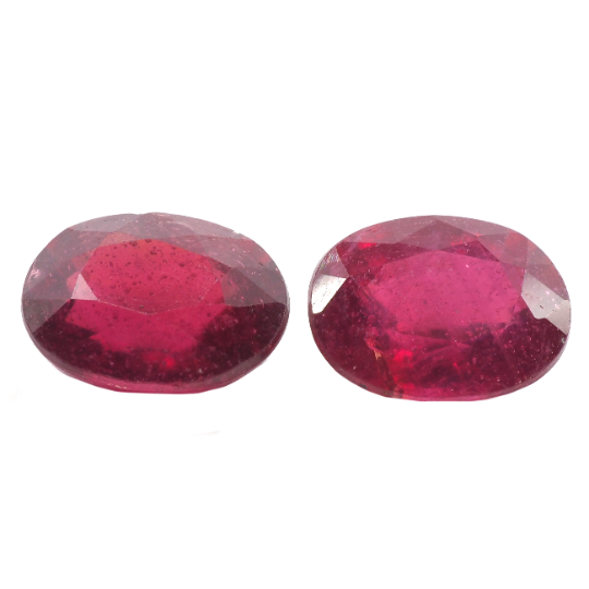 Madagascar Ruby Oval 8x6 mm Approximately 3.47 Carat, 2 Pieces