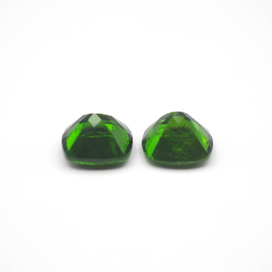 Chrome Diopside Cushion Square Shape 7mm Matching Pair Approximately 3.02 Carat