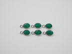Green Onyx Silver Bezel 7x5 mm, Single Connector, Approximately 8.06 carat (GTG-SBO-3)