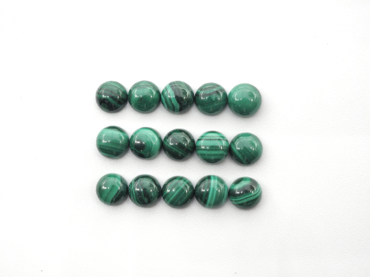 Malachite Round Cabs 5mm Approximately  10.68 Carat