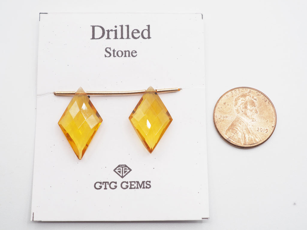 Drilled Citrine Hydro 21x13mm Approximately 13 Carat