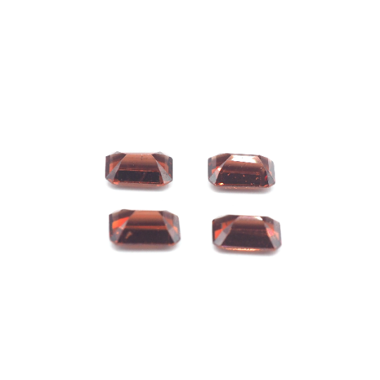Rhodolite Garnet Rectangle Shape 6 x 4 mm Approximately 2.84 Carat, 4 Pieces
