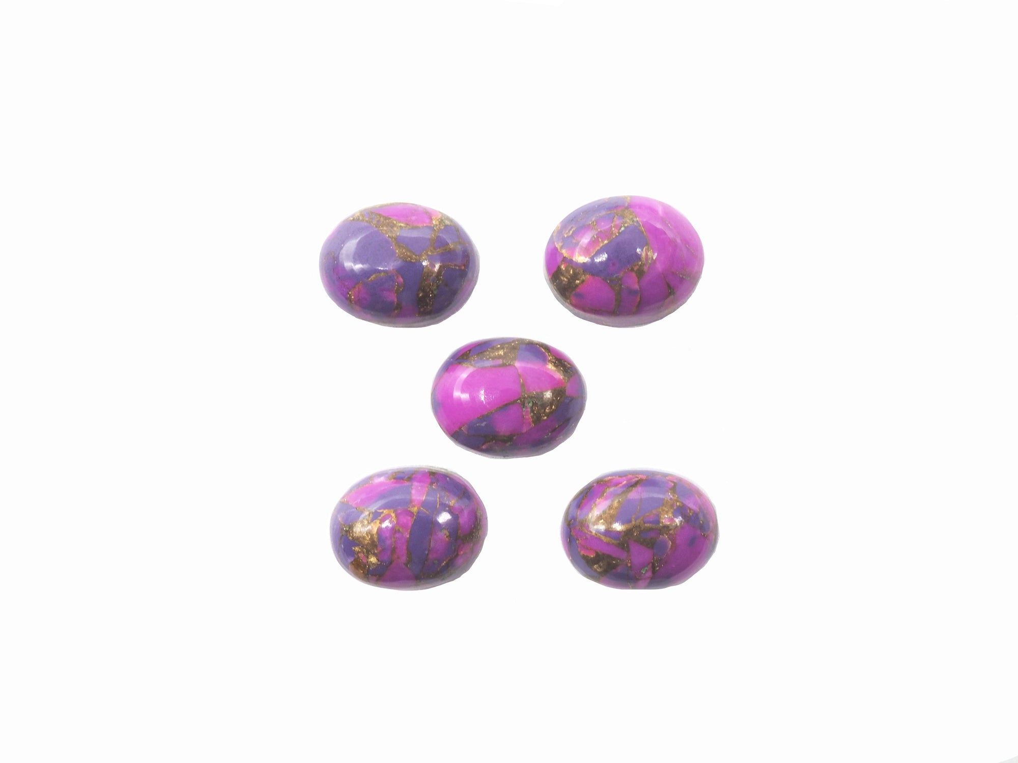Purple Copper Turquoise Oval Cabs 9x7mm Approximately 7.99 Carat