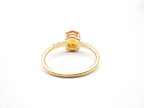 18K Yellow Gold Orange Sapphire with Diamond Ring