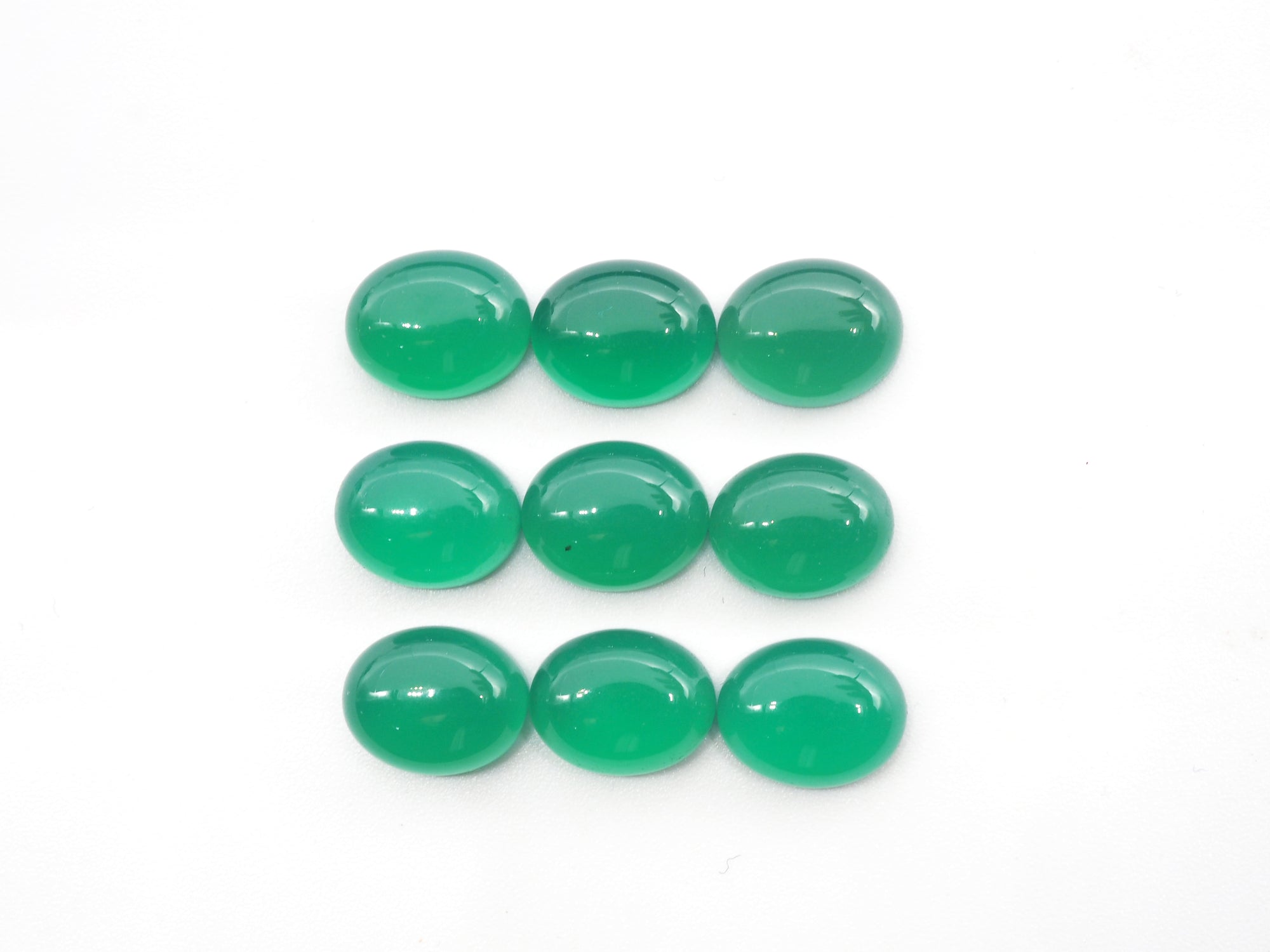 Green Onyx Oval  cabs 10x8mm  Approximately 22.25 Carat
