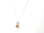 10K White Gold Citrine with Diamond  Pendant
