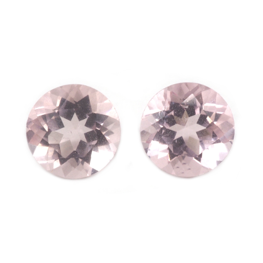 Morganite Round Shape 6.50 x 4 mm & 6.5 x 4.40 mm Matching Pair Approximately 1.92 Carat