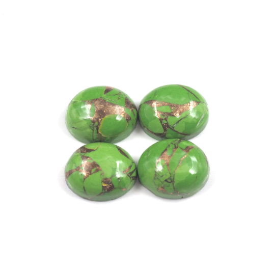 Green Copper Turquoise Cabs Oval 10 x 8mm Approximately 8.34 Carat