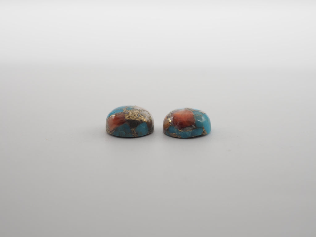 Oyster Copper Turquoise Cabochon Round 10mm Approximately 7.8 Carat (GTG-OT-23)