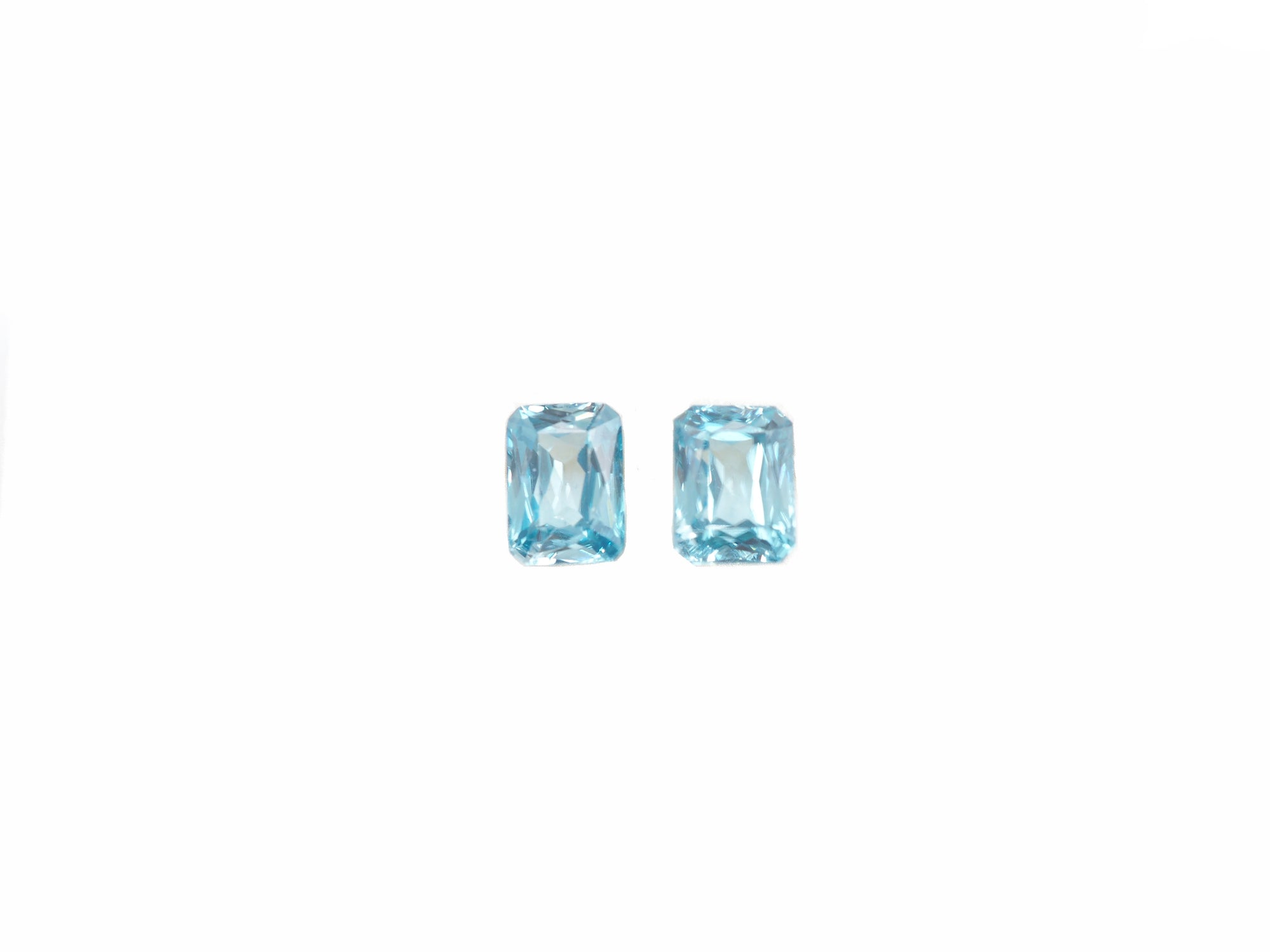 Blue Zircon Cushion Square Shape  Matching Pair 7x 5 mm Approximately 3.94 Carat