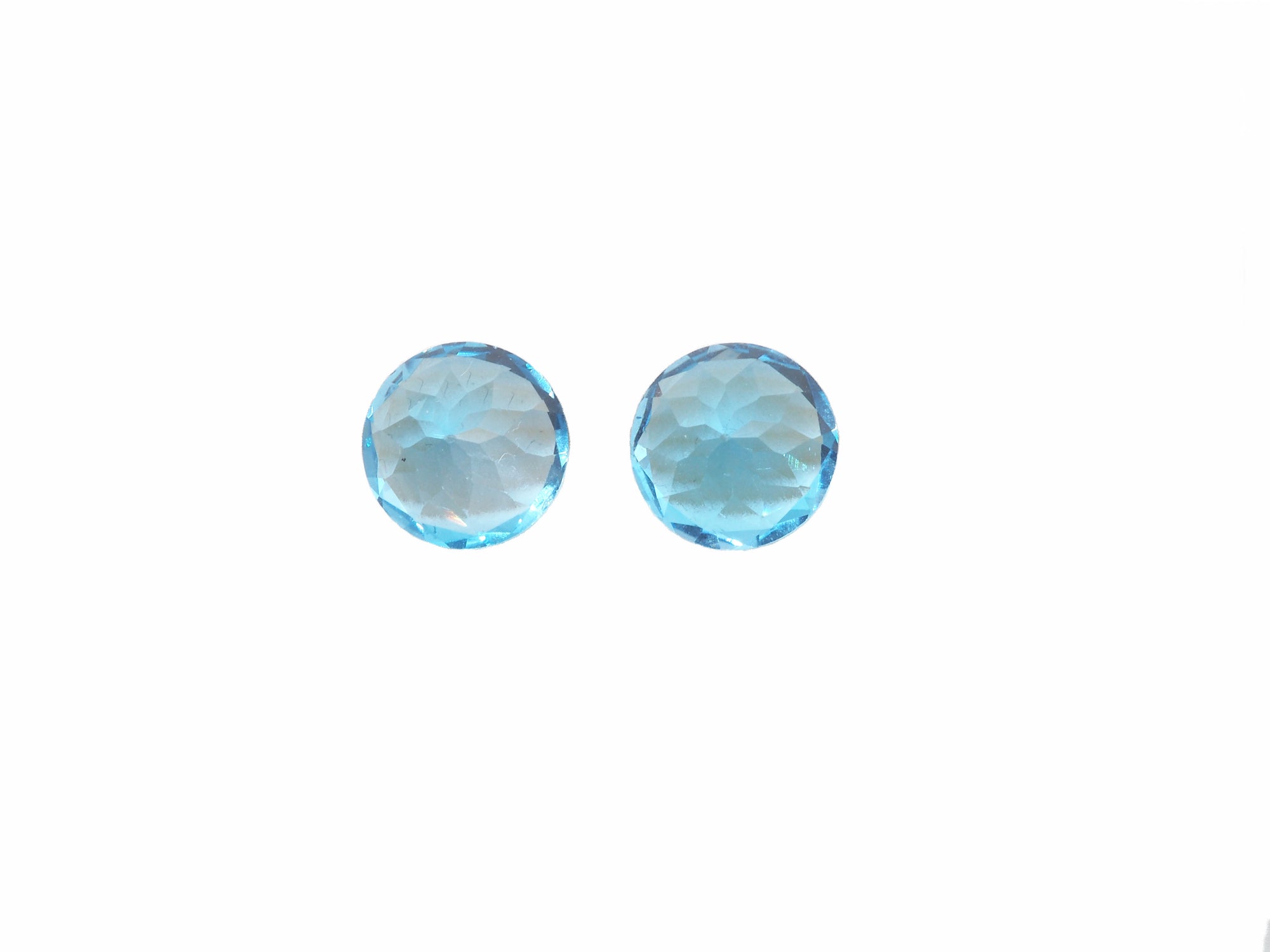 Swiss Blue Topaz Matching Pair 9mm Approximately 6.07 Carat